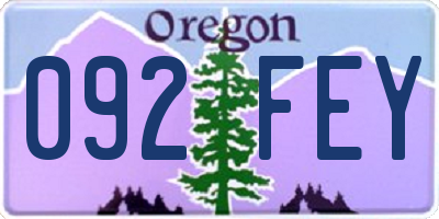 OR license plate 092FEY