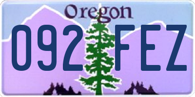 OR license plate 092FEZ