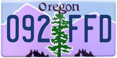 OR license plate 092FFD
