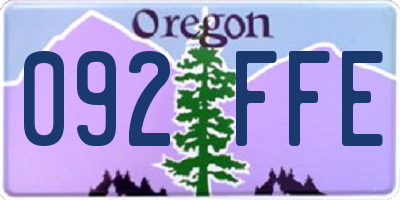 OR license plate 092FFE