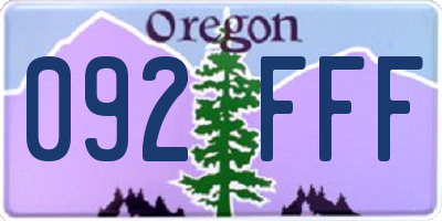 OR license plate 092FFF