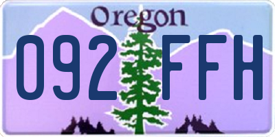 OR license plate 092FFH