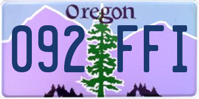 OR license plate 092FFI