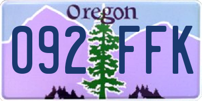 OR license plate 092FFK