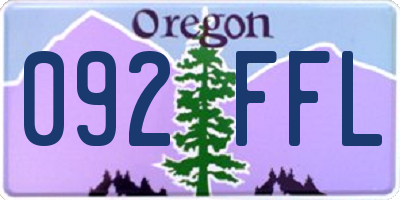 OR license plate 092FFL