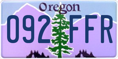 OR license plate 092FFR