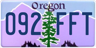 OR license plate 092FFT