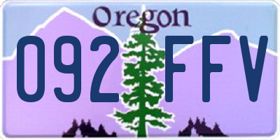 OR license plate 092FFV
