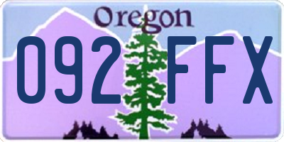 OR license plate 092FFX