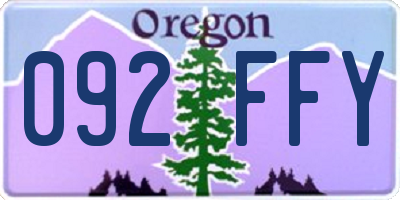 OR license plate 092FFY