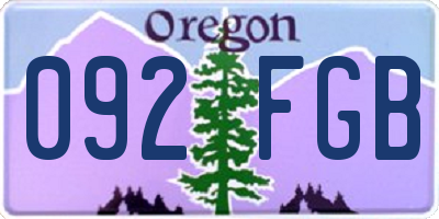 OR license plate 092FGB