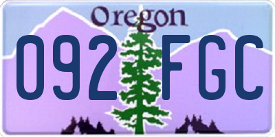 OR license plate 092FGC