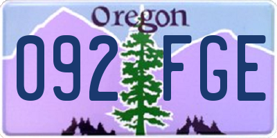 OR license plate 092FGE