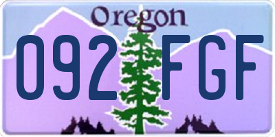 OR license plate 092FGF