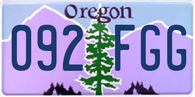 OR license plate 092FGG
