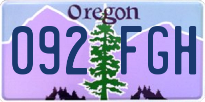 OR license plate 092FGH