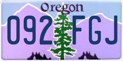 OR license plate 092FGJ