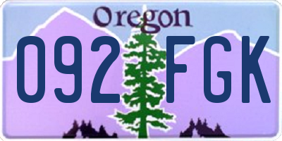 OR license plate 092FGK