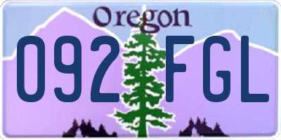 OR license plate 092FGL