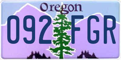 OR license plate 092FGR