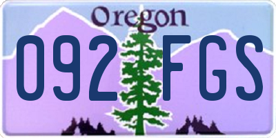 OR license plate 092FGS