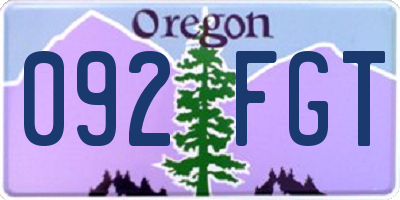 OR license plate 092FGT
