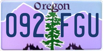 OR license plate 092FGU