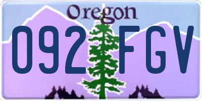 OR license plate 092FGV
