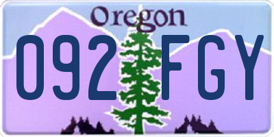 OR license plate 092FGY