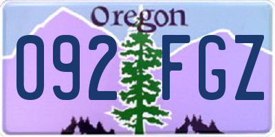 OR license plate 092FGZ