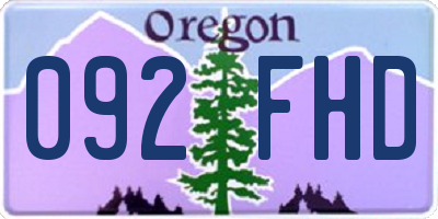 OR license plate 092FHD