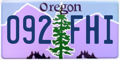 OR license plate 092FHI