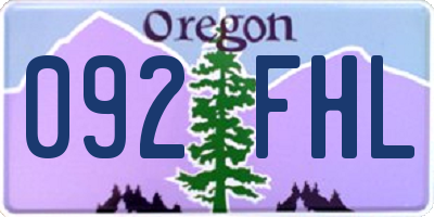 OR license plate 092FHL