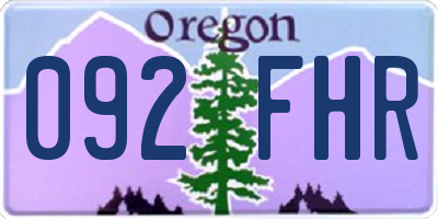 OR license plate 092FHR
