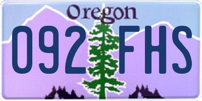 OR license plate 092FHS