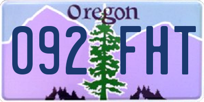 OR license plate 092FHT