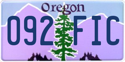 OR license plate 092FIC