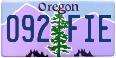OR license plate 092FIE