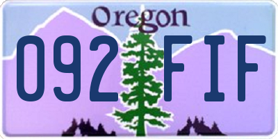 OR license plate 092FIF