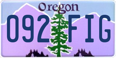 OR license plate 092FIG