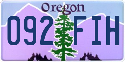 OR license plate 092FIH