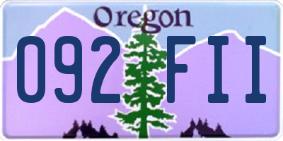 OR license plate 092FII