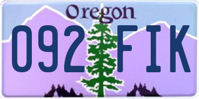 OR license plate 092FIK