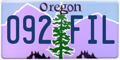 OR license plate 092FIL