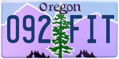 OR license plate 092FIT