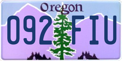 OR license plate 092FIU