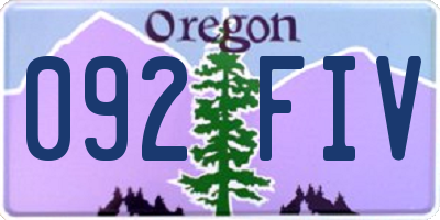 OR license plate 092FIV