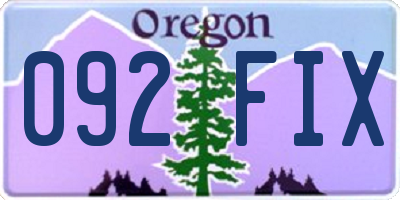 OR license plate 092FIX