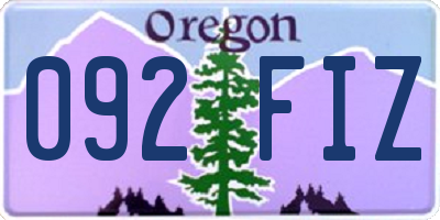 OR license plate 092FIZ