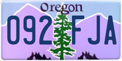 OR license plate 092FJA